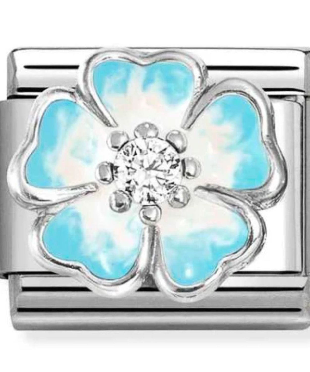 Charms NOMINATION Niebieski pastelowy kwiatek Silver 925.jpg